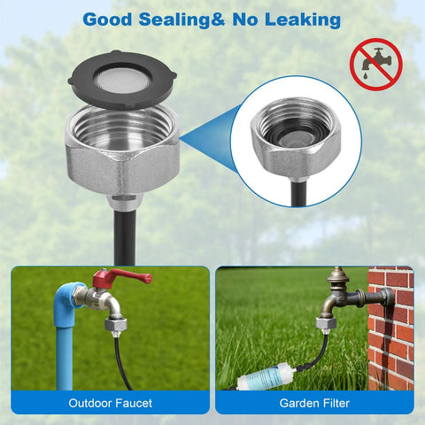Close-up of Plug And Play Outdoor Misting Kit 50 Feet Installation Free With Built In Water Filter showing sealing gasket.