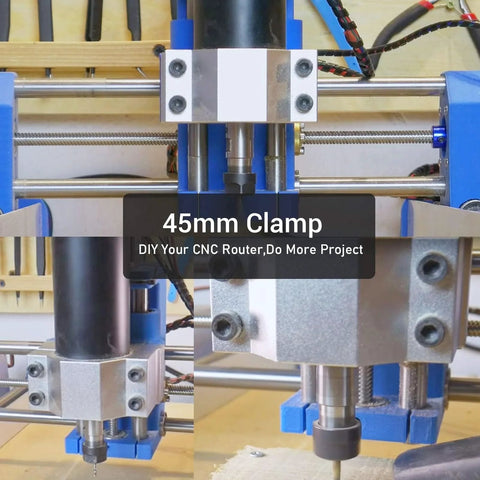 Heavy-duty 45mm CNC motor bracket clamp for routers