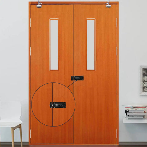 Two Pack Thickened Zinc Alloy Combination Barrel Bolt With Password Setting on double wooden doors