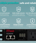 Badass 1U Rack Mount Power Conditioner With Eight Individually Switched Outlets Heavy Duty Surge Protection LED voltage display and multiple protection features