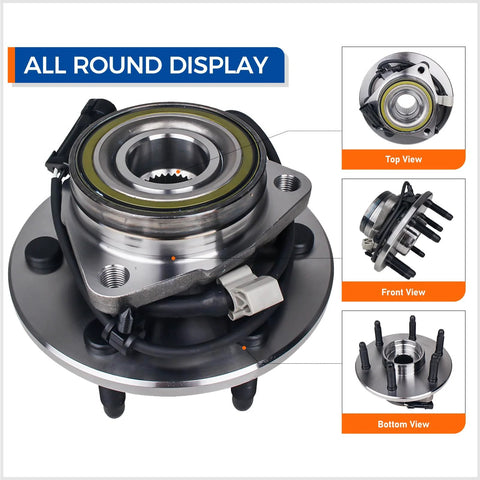 2 Pack Front Wheel Hub Bearing Assembly For 4WD AWD Vehicles ABS Compatible With Cadillac Escalade Chevy Avalanche Express Silverado