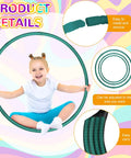 Child playing with Six Detachable Plastic Exercise Hoops Set For Teens And Kids, Colorful 23 Inch Dark Green Hoops