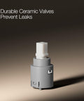 Close-up of ceramic disc valve for July Go-To Single-Handle Bathroom Sink Faucet With Metal Pop-Up Drain 1.5 GPM Flow.