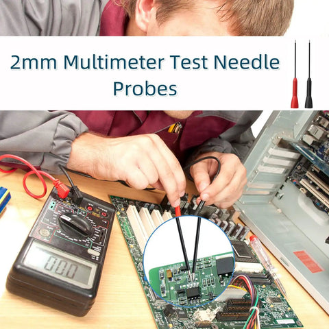 4 Pack 2mm Extended Needle Test Probes For Multimeters 600V 10A Non Destructive Probes High Sensitivity And Accuracy Ready For 2mm Connectors Durable Leads For Tl71 Tl75 Style Test Leads