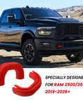 RAM 2500 3500 Front Tow Hook Covers Hitch Cover Custom Fit 2019 2026 Red Truck Ready Style Durable Front Bumper
