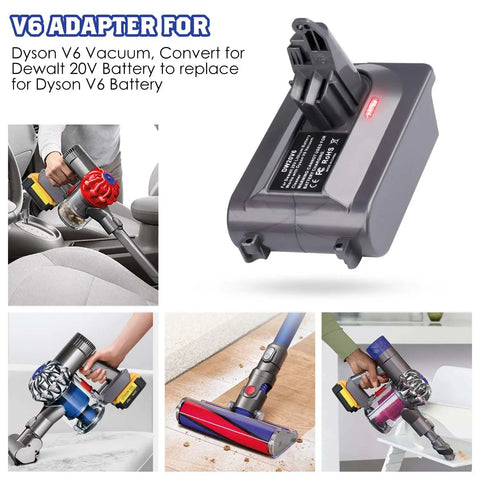 Dyson V6 Vacuum Converter Adapter From Dewalt 20V Max Battery Lets You Power Up Dyson V6 Absolute for Quick Swap and Runtime