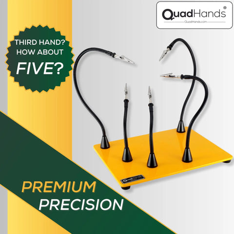 Deluxe Soldering Station With Five Magnetic Arms, Locking Grips, And Steel Base for hands-free precision displayed.