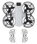 Top view of Drone Propeller Guard Set For DJI Neo Anti Collision Protection, Ultra Lightweight Prop Covers, Black Shield Kit shown on white surface.