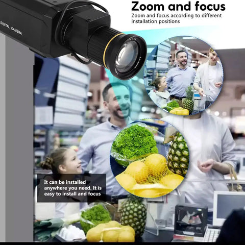 2K 4MP PoE CCTV Bullet Security Camera With WDR AI Face And Motion Detection, 5 To 50mm F1.4 Varifocal Lens displayed in use