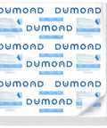 Stack of laminated paper sheets, branded 'Dumond', each 39 by 39 inches, designed to keep paint removers wet and ready to roll.