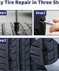 Step-by-step use of All-In-One Tire Repair Nails Kit For Cars, Motorcycles, And Trucks With 2 Sizes, DIY Friendly Plug Kit
