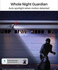 Outdoor night scene with 2K Wireless Security Camera System For Indoor And Outdoor Home Surveillance, highlighting motion detection.