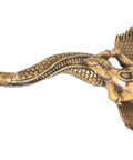 Antique Nagkanya Design Brass Door Handle In Gold Glossy Finish, Solid Brass Build For Classic Vibe, 8.5 Inch Height