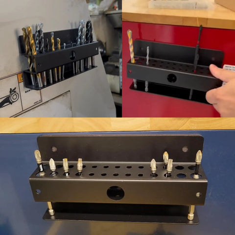 Magnetic Drill Bit Organizer For Long Phillips Bits Built Tough Heavy Duty Steel Bit Holder With Anti Slip Grip showcasing bits