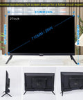 27 Inch CCTV Monitor For Surveillance With Full HD 1920x1080 Display Security Camera Monitor All In One Plug And Play Multi Interface HDMI AV BNC VGA USB PC Input LCD Screen Borderless Design Ready To Go For Home Office front and side view.