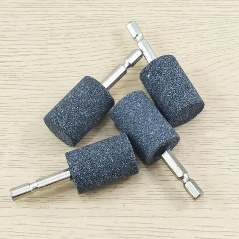 10 Pcs 25 mm Cylindrical Grinding Stones With One Quarter Inch Hex Shank Aluminum Oxide Grinding Bits For Drill And Rotary Tool
