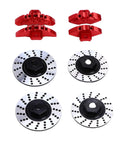 Upgrade Your Ride With This Sick Pongnas 4-TEC Drift Hex Rotor Caliper Pin Set Made From Tough CNC Milled 6061 Aluminum Alloy Brake Discs Screws And Pins Kit Perfect For 10 Scale RC Car Racing And Tuning red and silver RC brake parts set