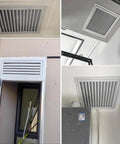 Top Notch White Louvered Access Door Vent With Detachable Mesh Cover For Wall And Ceiling Inspection Hatch, aluminum frame.