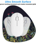 Small Mouse Pad 6 x 7 Inch Irregular Mini Pad With Non Slip Rubber Base Waterproof Compact Mouse Mat For Laptop Midnight Flowers