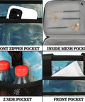 Insulated Picnic Backpack With Built In Lunch Box For Outdoors And Travel showing pockets and storage areas.