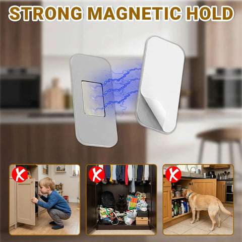 Ultra Slim Magnetic Cabinet Latch Kit 10 Pack Self Adhesive Drawer Magnets with strong hold in kitchen setting