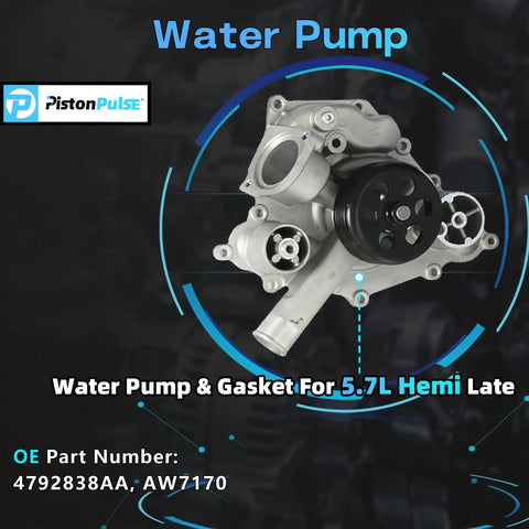 Water pump from 5.7L Hemi Engine Rebuild Kit With Piston Kit Timing Chain Kit Water Pump And Oil Pump For Dodge Charger Magnum 300