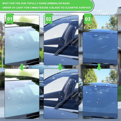 Fast Windshield Repair Kit For Cars With 20 Minute Cure No Tools Required Fix Glass Cracks And Chips At Home in use on windshield