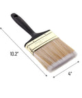 4 Inch Soft Tip Paint Brush For Walls And Trim With Pro Grade Synthetic Bristles That Hold More Paint, showing brush dimensions.