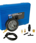 SIXIWANZI automotive vacuum gauge tester kit with blue case, analog gauge, hose and brass adapters