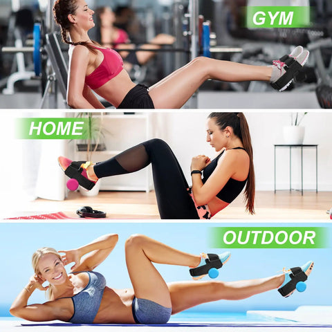 Women using Adjustable Ankle Weights Foot Attachment For Leg Workouts Portable Home Gym Gear Secure Velcro Straps Supports Up To 150 Pounds