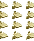 Solid Brass Shelf Support Clips Heavy Duty Cabinet Brackets Easy No Sweat Assembly Pack Of Twelve durable hardware close-up view.