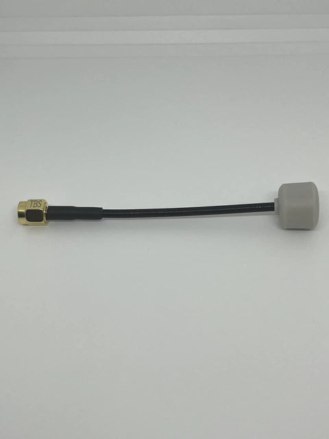 5.8GHz LHCP SMA Antenna with 0.99 Axial Ratio and 1.6dBi Gain for FPV Drones, featuring crash-resistant design and compact build.