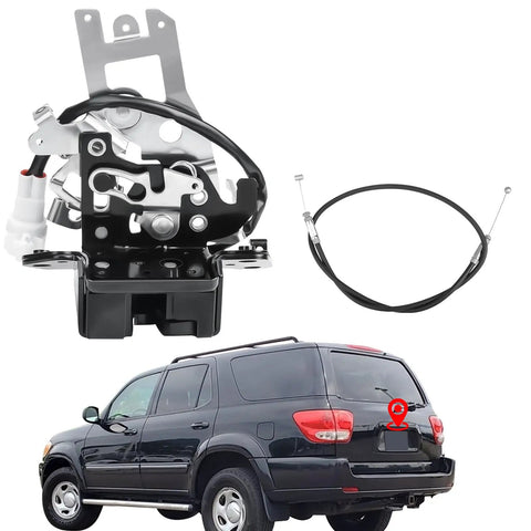 Sequoia Liftgate Lock Actuator And Trunk Latch Assembly With Cable For Toyota Sequoia 2001-2007 SR5 Limited 4.7L rear view