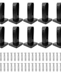 4 Pack Matte Black Glass Pool Fence Spigots SS2205 Marine Grade Built For Decks And Balconies Railing Balustrade Clamp Brackets Intertek Tested 200lb Horizontal 500lb Vertical Load with included mounting hardware.