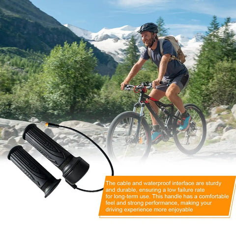 Pair Ebike Throttle Grips Full Twist Waterproof 3 Pin Connector Universal Handlebar Grip For E Bike Motorcycle Scooter Speed Controller And Accelerator