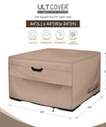 Square 44 Inch Patio Fire Pit Table Cover Waterproof Outdoor Shield Keeps Rain Snow Leaves And Bird Droppings Out With Beefy 600D Polyester And Breathable Vents For Easy Airflow And Long Lasting Protection