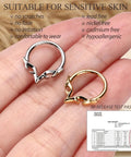 Two septum rings in hand, gold and silver. Gold Blade Wings V Shape Septum Ring 16G 1.2mm Stainless Steel Nose Hoop 8mm.