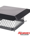 Bolt On Galvanized Steel Chimney Cover For Single Flue, 13 X 13 Inches, Mesh Three Quarter Inch, Heavy Duty Guard