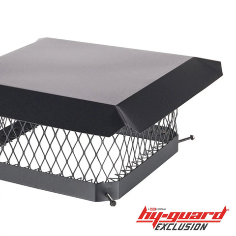 Bolt On Galvanized Steel Chimney Cover For Single Flue, 13 X 13 Inches, Mesh Three Quarter Inch, Heavy Duty Guard