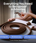 All In One Baby Proofing Kit With 18ft Edge Protectors And 8 Corner Guards Non Toxic Soft Rubber Foam Easy Install in use.
