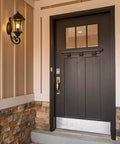 Large Bronze Aluminum Outdoor Wall Light Fixture For Porch And Exterior Doors Old School Lantern Sconce With Clear Seeded Glass