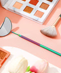Two Piece Lash Mirror For Eyelash Extensions Half Moon Stainless Steel Lash Tool 1.96 Inch Mirror Large 6.5 Inch Overall Great Lash Inspection For Women And Girls Lash Pros And DIY Makeup, rainbow handle