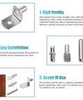 High-quality 145-piece shelf pins kit with 5mm and 1/4 inch nickel shelf support pegs for cabinets and bookshelves rust resistant durable pins