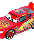 Lightning McQueen from Speed Arena Disney Pixar Cars Slot Car Race Track Set With Lightning McQueen And Dinoco Cruz Ramirez, Battery Powered Portable Beginner Toy Racing Kit For Kids Ages 3 And Up