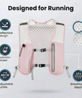 Pink Grab And Go Hydration Running Vest For Men And Women With 500ml Soft Flask Ultra Lightweight Water Pack with pockets and mesh