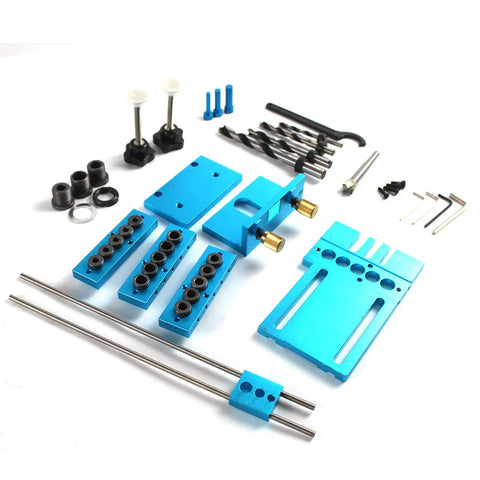 Pro Grade Universal Dowel And Cam Jig Kit With Five Drilling Sleeves 6mm 8mm 10mm for DIY woodworking and cabinet repair