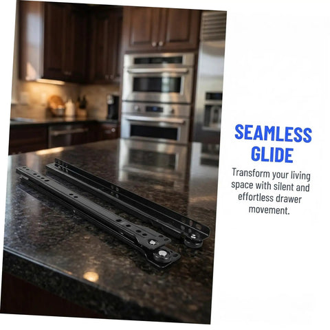 Two Sets Soft Close Bottom Mount Drawer Slides, Heavy Duty Iron Rails, Quiet Smooth Sliding Hardware For Kitchen Cabinets, Dressers, And Furniture, Easy Installation, Durable Metal Drawer Slides Replacement on kitchen counter