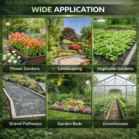 Wide application of Heavy Duty Weed Barrier Landscape Fabric With Woven Geotextile Ground Cover for gardens and landscaping.
