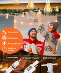 Outdoor String Lights With Remote For Patio And Backyard 30 Feet Waterproof Connectable LED Globe Bulbs 28 G40 Dimmable