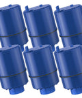 Six Pack PURWater Filter Replacements for RF 9999 PURPLUS Faucet Water Filtration System, NSF Certified Mineral Core, blue filters